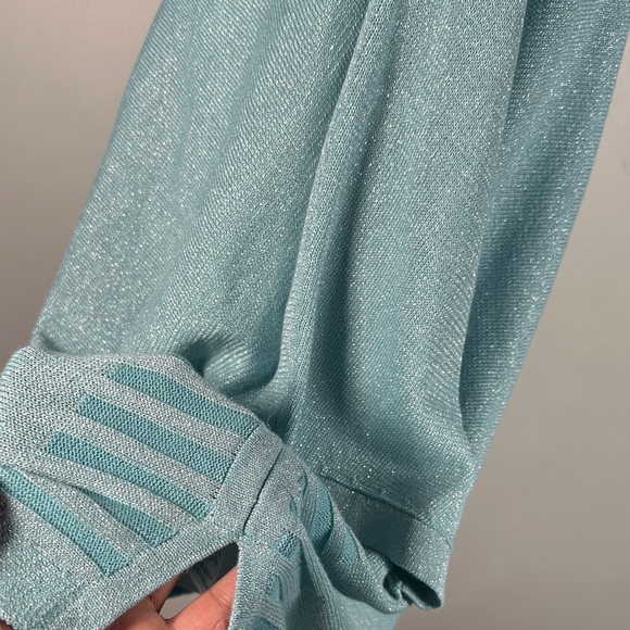 Chico’s Baby Blue Sparkle Metalic oversized Top, Size 3  (XL) - Picture 11 of 12
